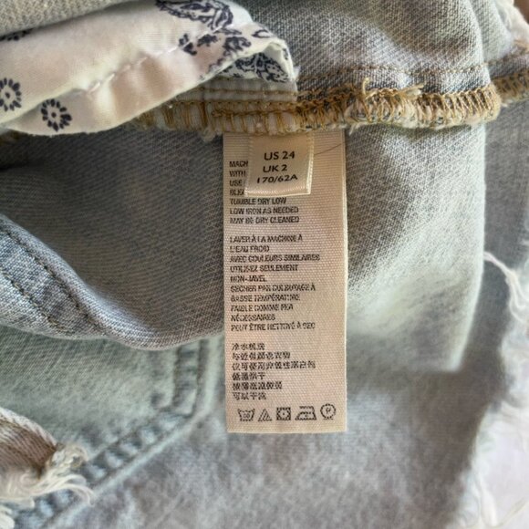 Free People We the Free denim sidecar skirt 24 0 light wash - Picture 12 of 13